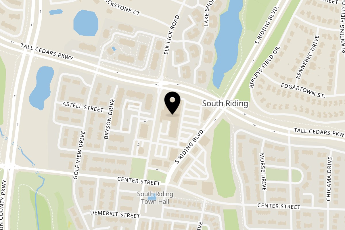 Map showing the location of Pollo Xpress on 43090 Peacock Market Plaza in South Riding